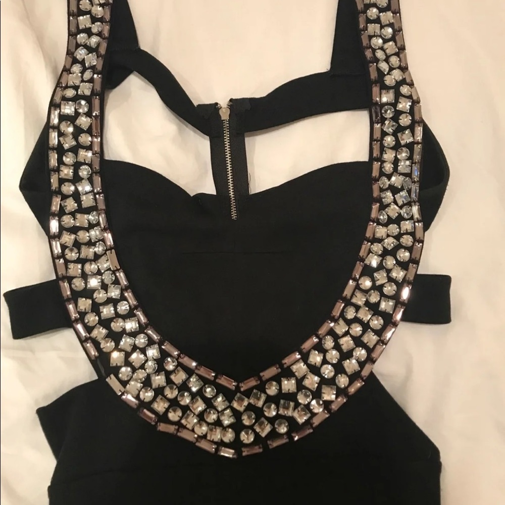 Caged gem stone dress